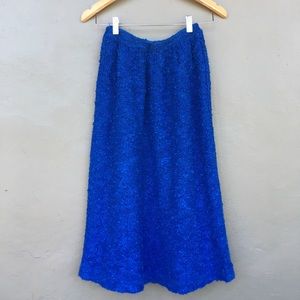 Royal blue knit midi skirt